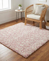 Berber Lattice Shag Collection Area Rug - Atlas (Light Pink) Square Light Pink  lifestyle 30