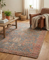 Savannah Threads Collection Area Rug -  Patagonian Rectangle Antique Blue  lifestyle 12