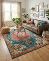 Brighton Terrace Collection Area Rug - Hove (Blue) Rectangle Blue  lifestyle 8