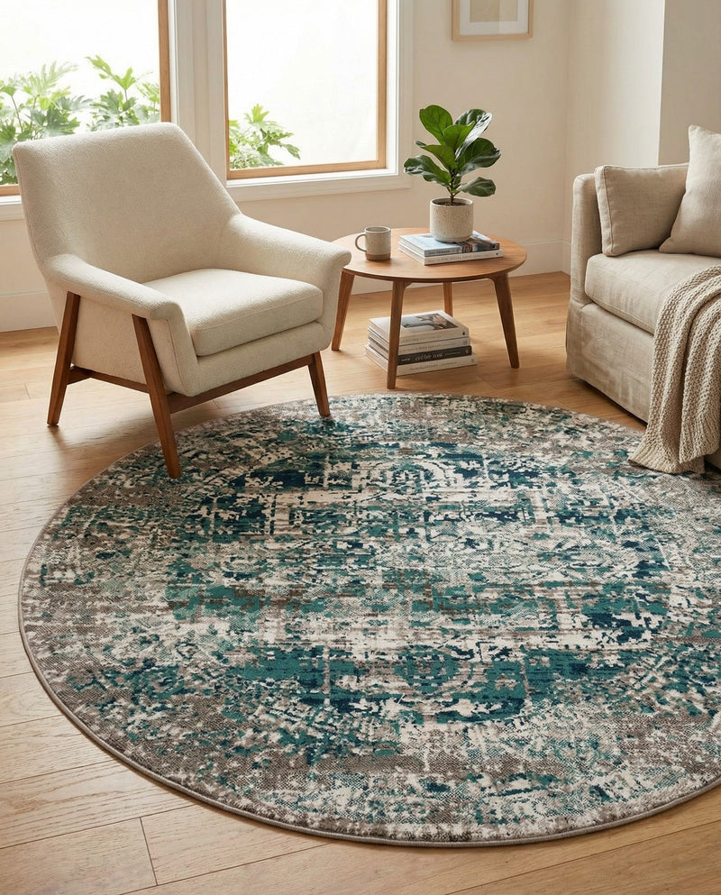 Copenhagen Comfort Collection Area Rug -  Odense Round Blue  lifestyle 45