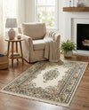 Persian Elegance Collection Area Rug - Isfahan Rectangle Cream  lifestyle 14
