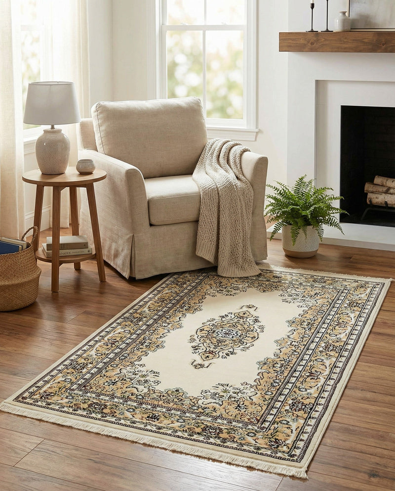 Persian Elegance Collection Area Rug - Isfahan Rectangle Cream  lifestyle 14