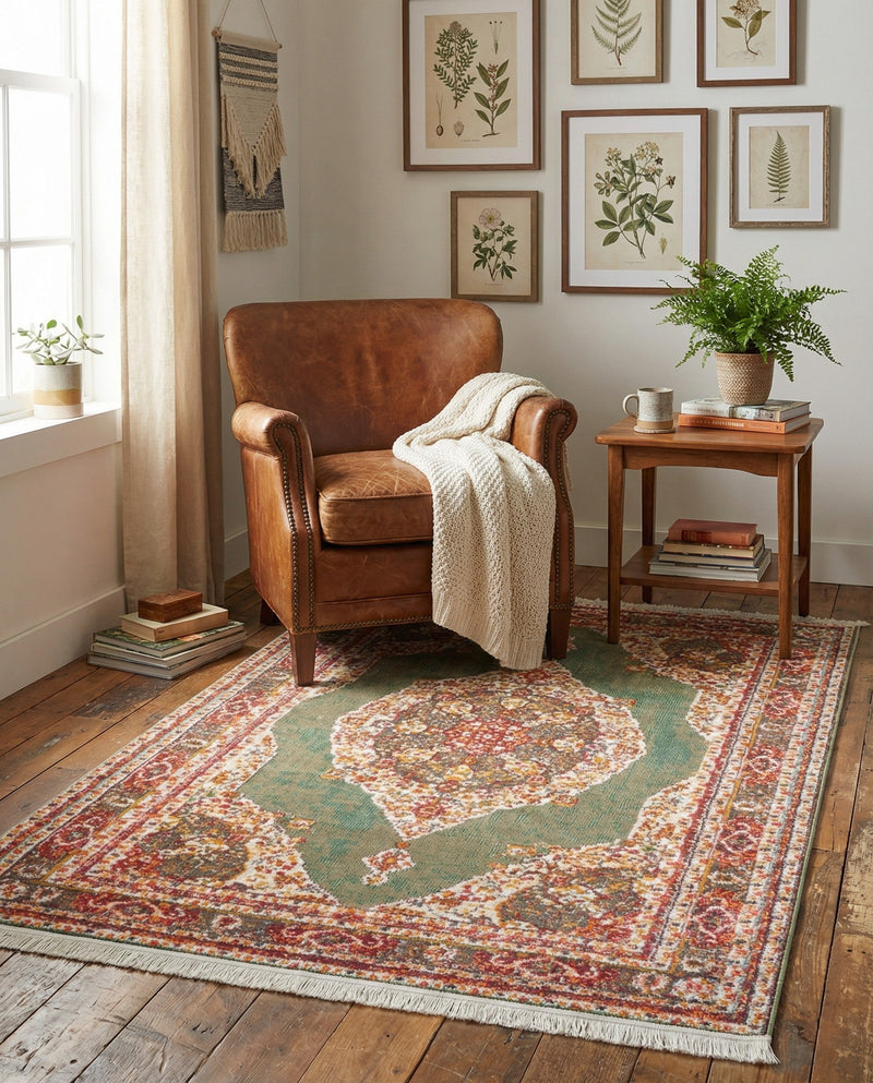 Caribbean Breeze Collection Area Rug -  Windward Rectangle Green  lifestyle 67
