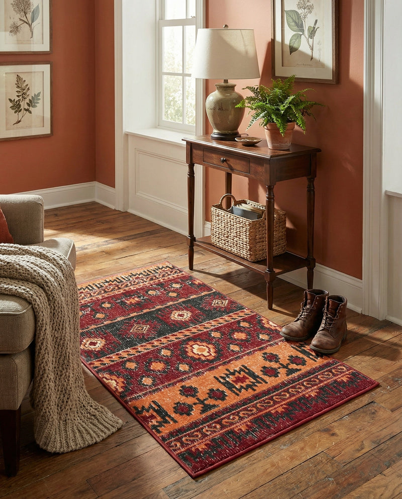 Geneva Terrace Collection Area Rug - Montreux Rectangle Rust Red  lifestyle 20