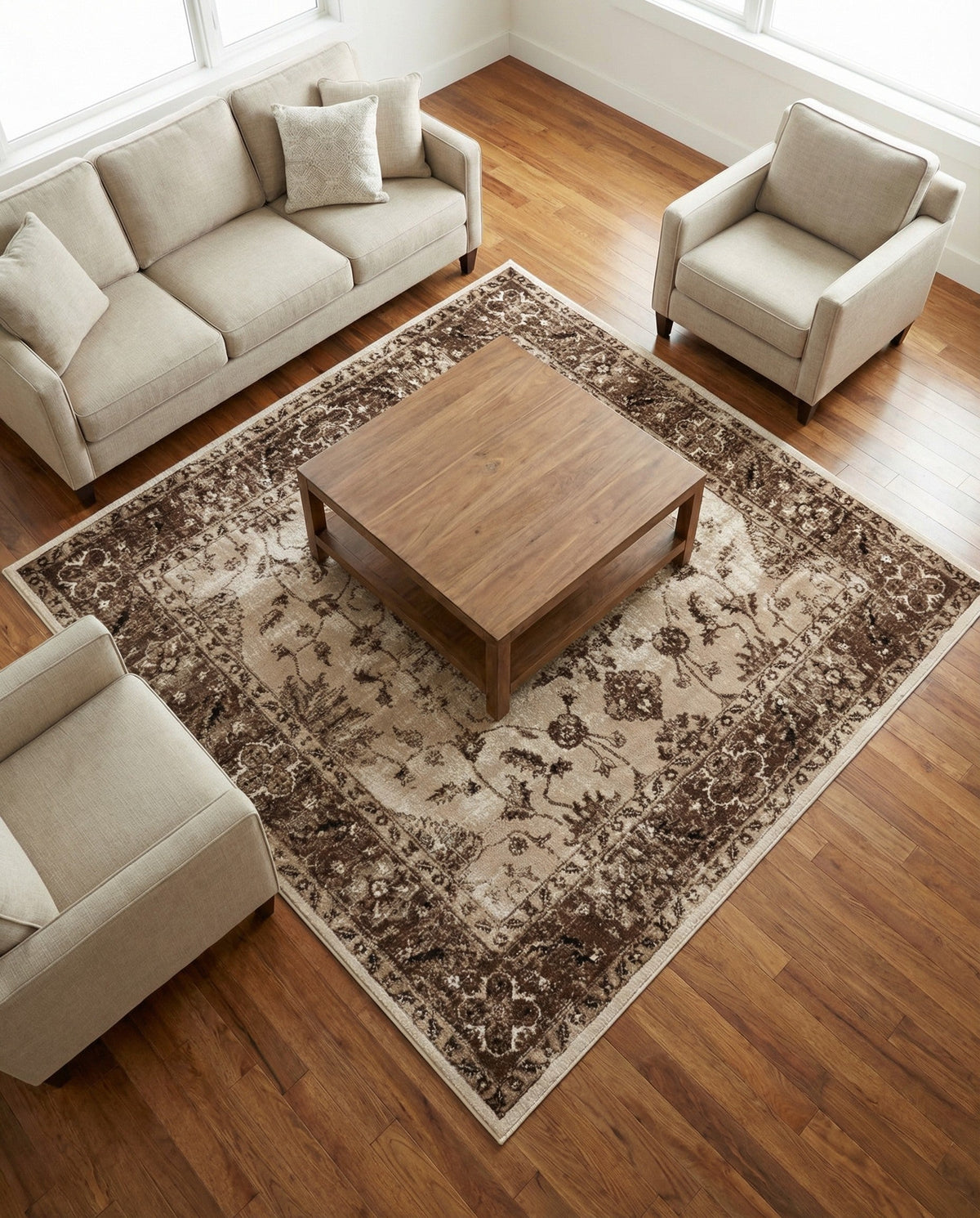 Andes Summit Collection Area Rug -  Aconcagua Square Cream  lifestyle 119