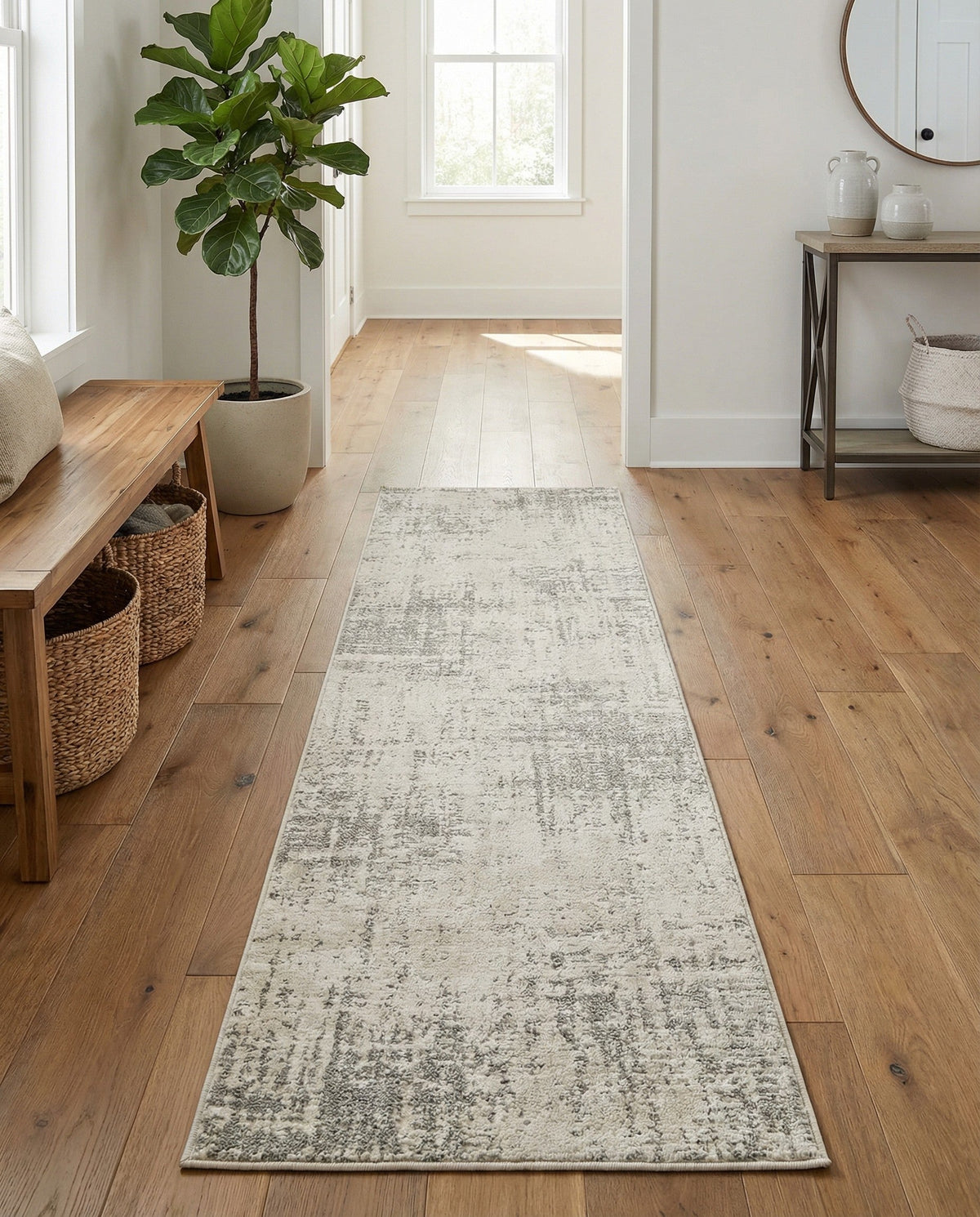 Aegean Elegance Collection Area Rug -  Ithaca Runner Gray  lifestyle 80