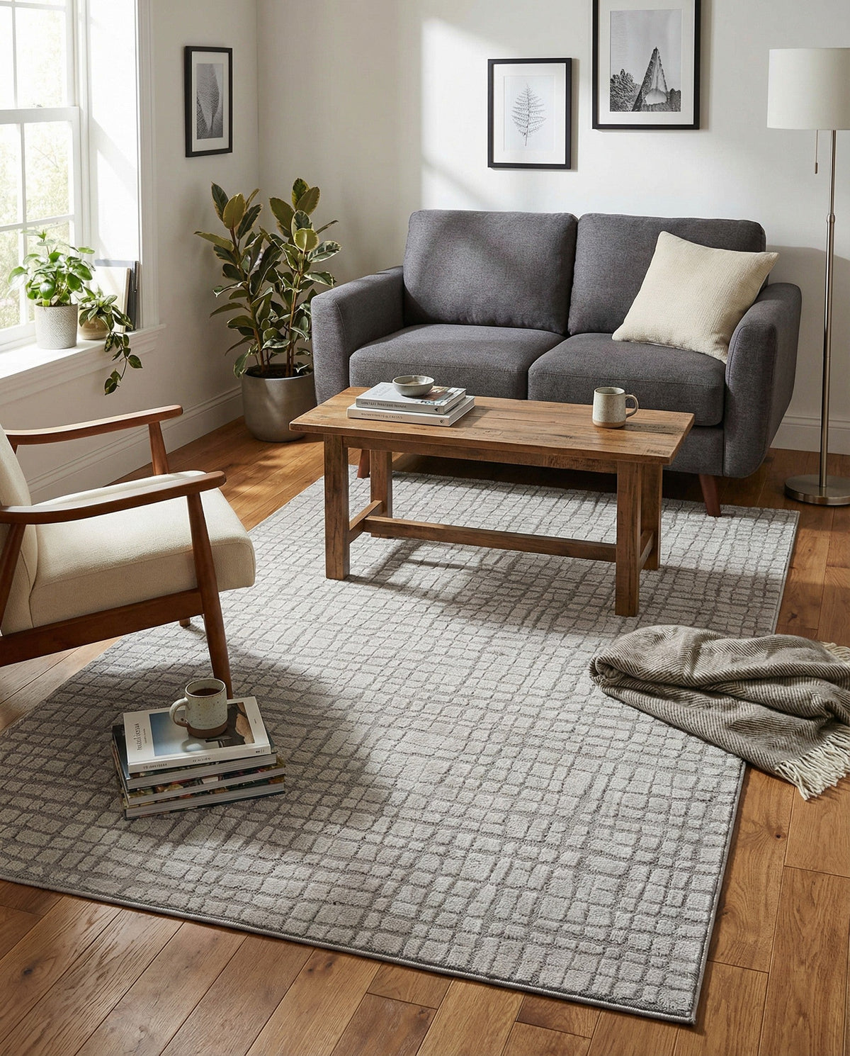 Haven Tapestry Collection Area Rug - WhisperingFalls Rectangle Twilight Stone Gray  lifestyle 14