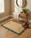 Serenity Braided Jute Collection Area Rug - Seaside Rectangle Natural and Green  lifestyle 13