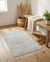 Thar Cotton Collection Area Rug - Jaisalmer (Light Gray) Rectangle Light Gray  lifestyle 11