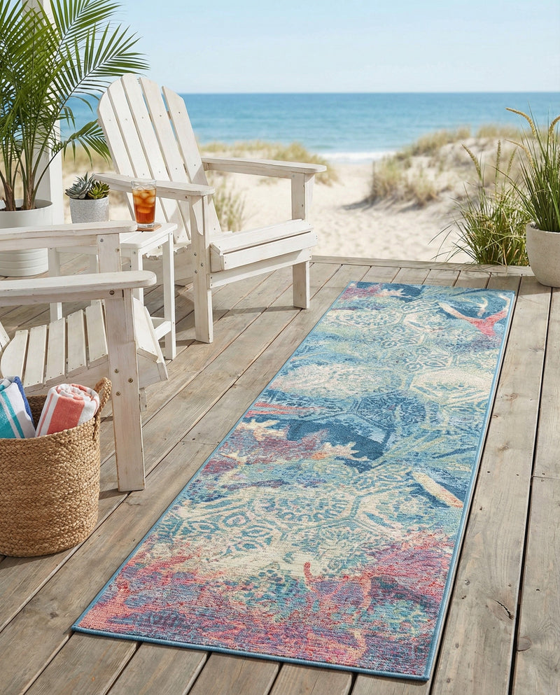 Seaside Haven Rugs Collection Area Rug - Marina Runner Multi  lifestyle 47
