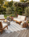 Sustainable Grid Indoor-Outdoor Oasis Collection Area Rug - Savannah Rectangle Gray  lifestyle 32