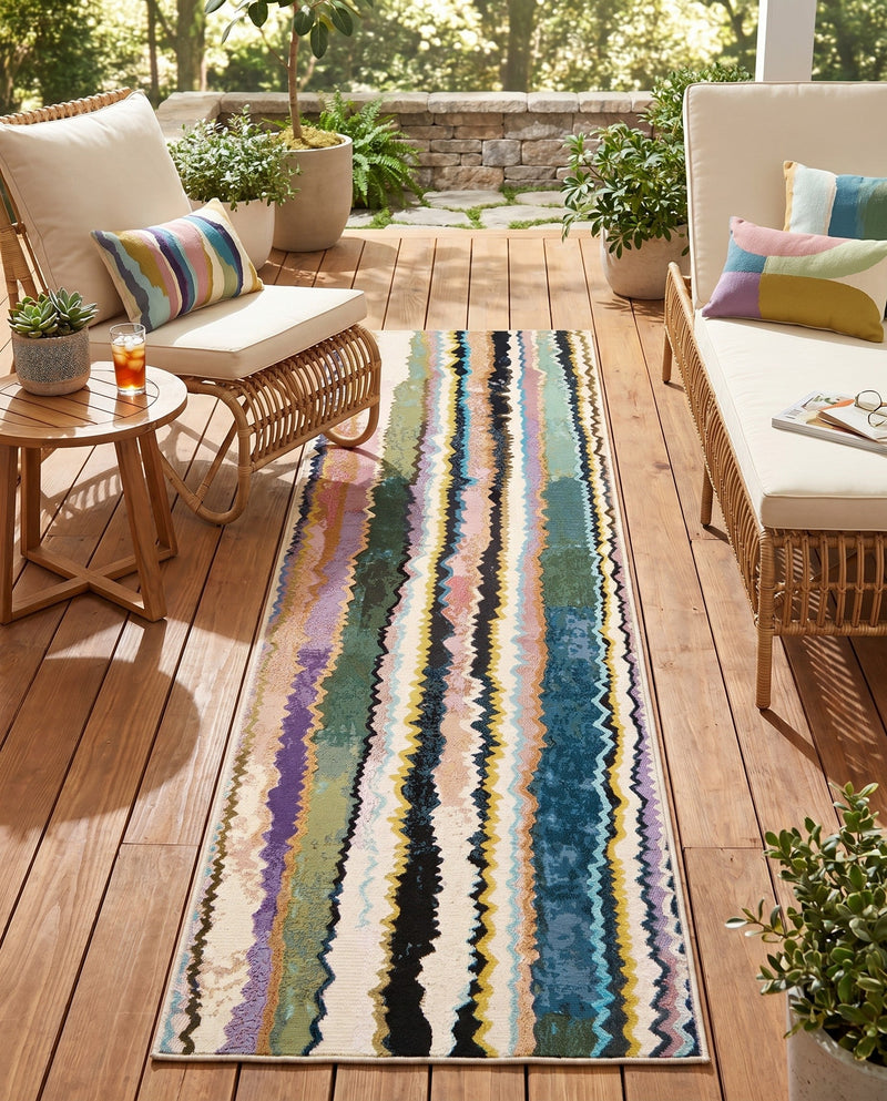 Urban Terrace Collection Area Rug -  Capri Runner Multi  lifestyle 73