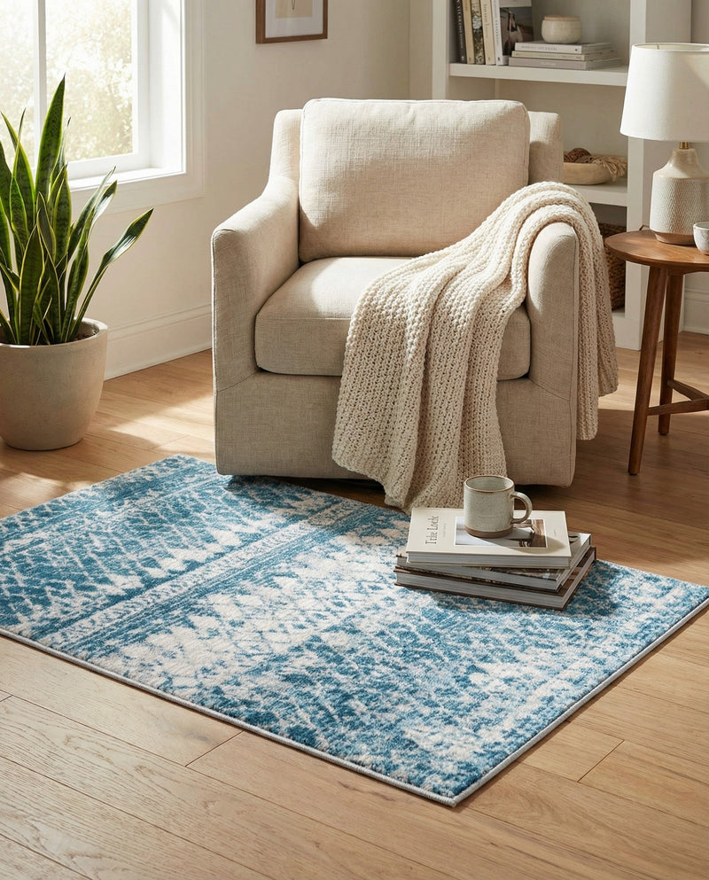 Dresden Elegance Collection Area Rug -  Zittau Rectangle Blue  lifestyle 35