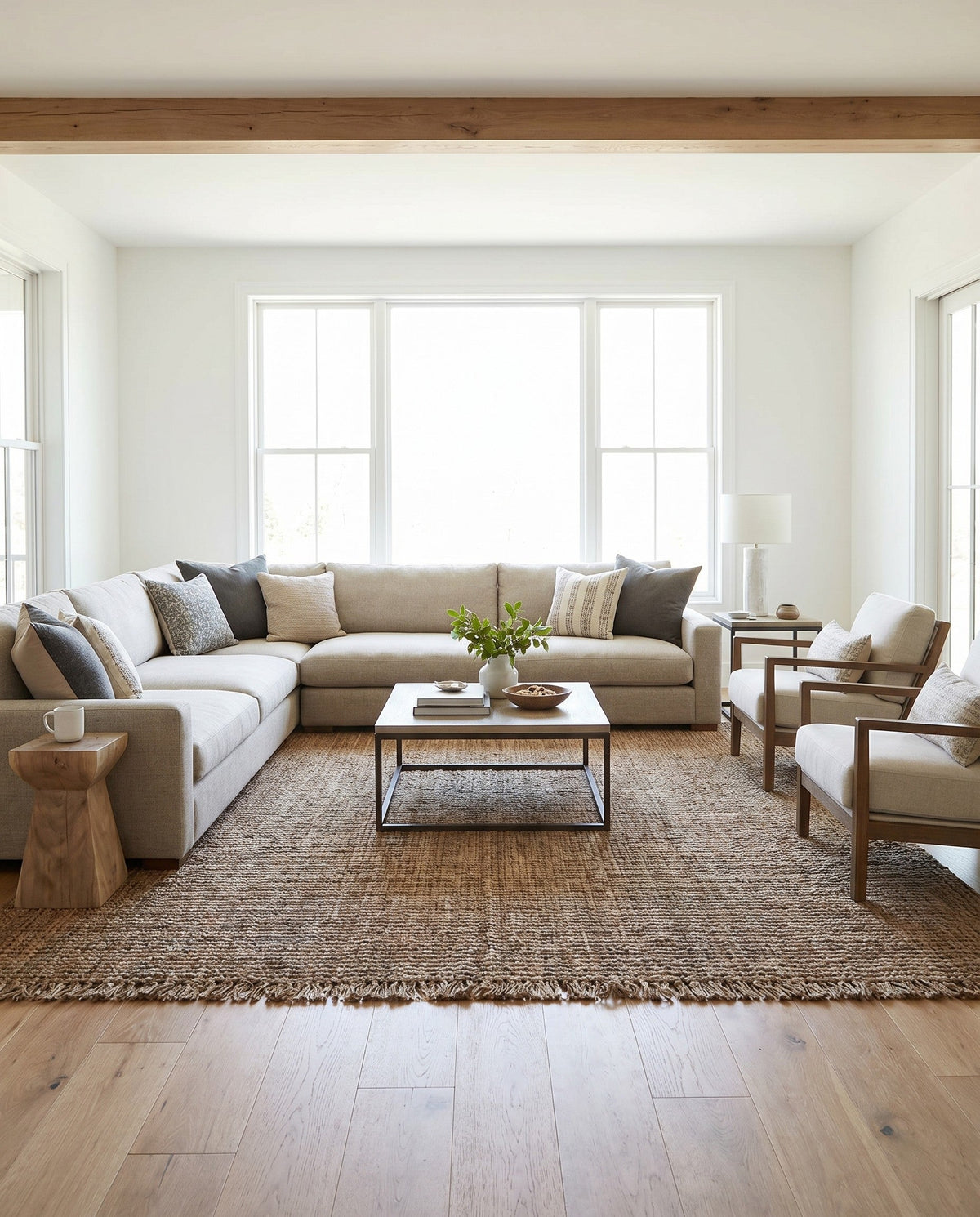 Savannah Jute Collection Area Rug - Seashore Square Gray  lifestyle 201