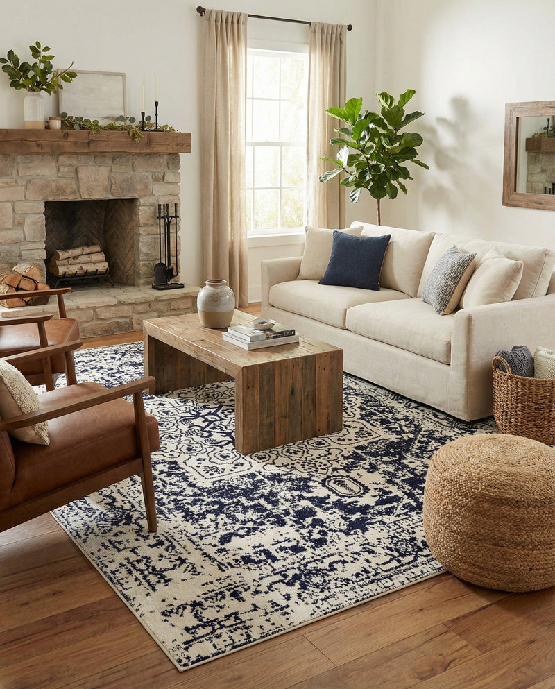 Georgetown Rugs Collection Area Rug - Dupont (Blue) Rectangle Blue  lifestyle 5