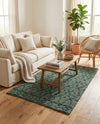 Savannah Weave Collection Area Rug - Serengeti Rectangle Hunter Green  lifestyle 55