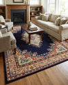Tabriz Tapestry Collection Area Rug - Azerbaijan (Navy Blue) Rectangle Navy Blue  lifestyle 20