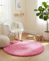 Plush Oasis Collection Area Rug - Serenity (Taffy Pink) Round Taffy Pink  lifestyle 57