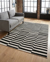 Soho Elegance Collection Area Rug -  Hudson (Black) Rectangle Black  lifestyle 28