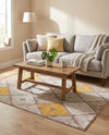 Coastal Haven Collection Area Rug -  Anchorage Rectangle Ivory and Yellow  lifestyle 12