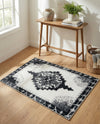 Heritage Elegance Collection Area Rug -  Winterthur (Black and White) Rectangle Black and White  lifestyle 9