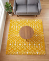 Berber Lattice Shag Collection Area Rug - Atlas (Yellow) Square Yellow  lifestyle 47