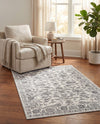 Charleston Elegance Collection Area Rug -  Seaport (white Gray) Rectangle white Gray  lifestyle 9