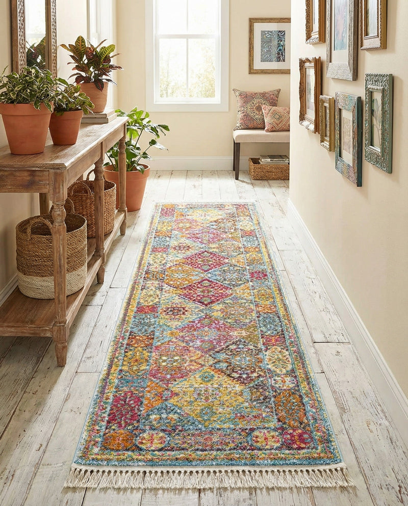 Caribbean Breeze Collection Area Rug -  Grenada Runner Multi  lifestyle 76