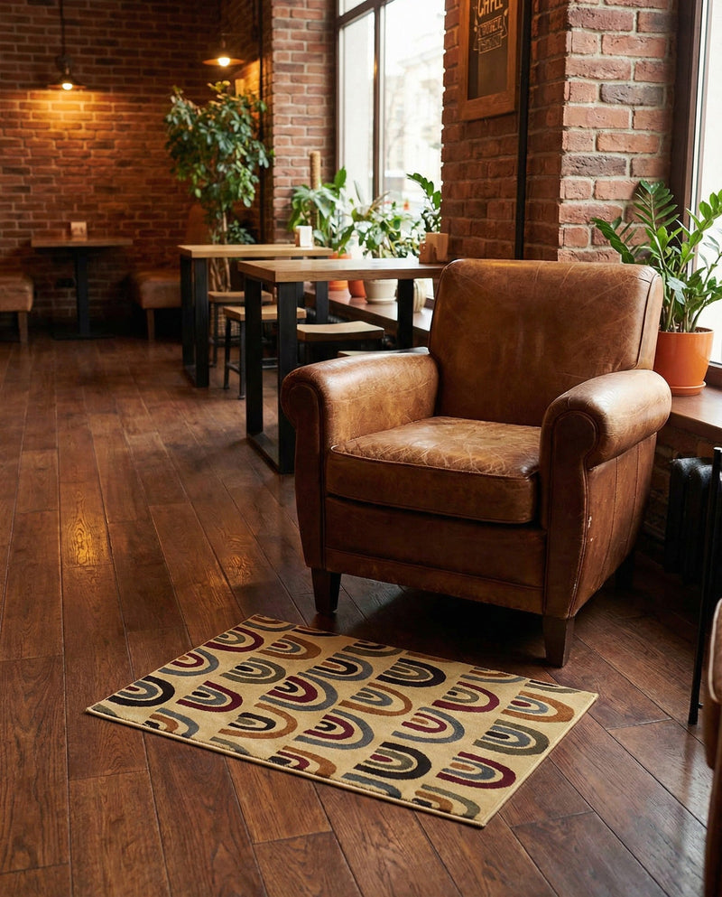 Bistro Lounge Collection Area Rug -  Breve Rectangle Cream  lifestyle 18