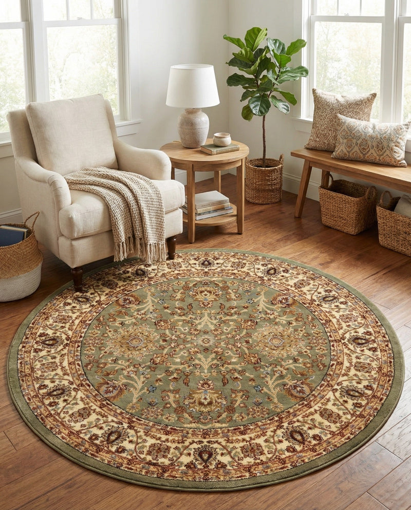 Jaipur Elegance Collection Area Rug -  City Round Light Green  lifestyle 49