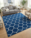 Trellis Mosaic Collection Area Rug -  Pergolatown (Navy Blue) Square Navy Blue  lifestyle 55