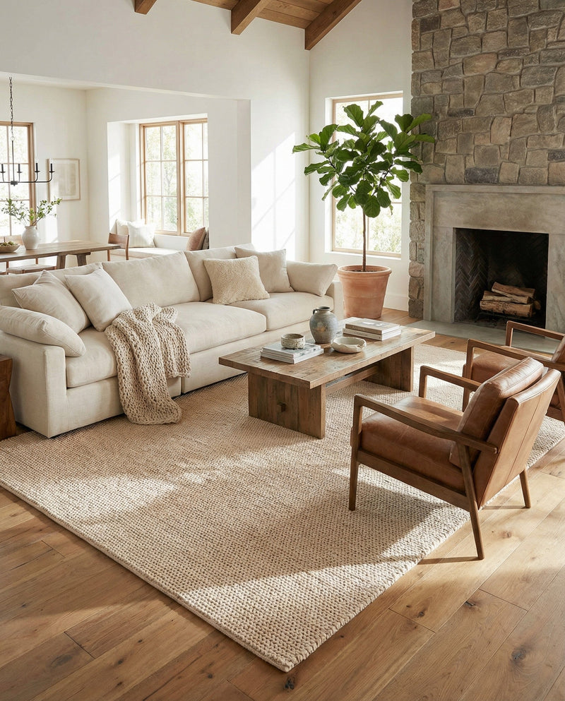 Lana Tasmanian Wool Collection Area Rug - Waitomo Rectangle Taupe  lifestyle 40