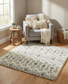 Berber Lattice Shag Collection Area Rug - Atlas (Ivory) Square Ivory  lifestyle 38