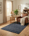 Savannah Weave Collection Area Rug - Serengeti Rectangle Navy Blue  lifestyle 16