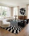 Cyclone Wool Collection Area Rug - Tornado Rectangle Black and White  lifestyle 16