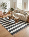 Tassel Trail Collection Area Rug - Pathway (Navy Blue) Rectangle Navy Blue  lifestyle 13