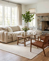 Trellis Wool Collection Area Rug - Cobbles Rectangle Ivory  lifestyle 39