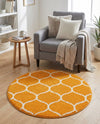 Trellis Mosaic Collection Area Rug -  Pergolatown (Orange) Round Orange  lifestyle 39