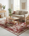 Riviera Elegance Collection Area Rug -  Menton (Burgundy) Rectangle Burgundy  lifestyle 39