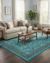 Isfahan Elegance Collection Area Rug - Naghsh-e Jahan (Turquoise) Rectangle Turquoise  lifestyle 12