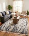 Cozy Cove Shag Collection Area Rug -  Seabreeze Rectangle Gray  lifestyle 12