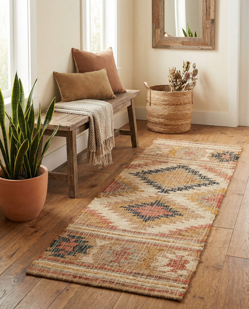 Desert Weave Jute Collection Area Rug - Sahara Runner Multi  lifestyle 57