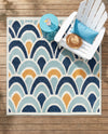 Caribbean Terrace Collection Area Rug -  Barbados Square Blue  lifestyle 21