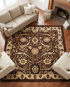 Tabriz Tapestry Collection Area Rug - Sahand (Brown) Square Brown  lifestyle 23