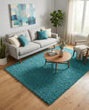 Plush Oasis Collection Area Rug - Serenity (Deep Aqua Blue) Rectangle Deep Aqua Blue  lifestyle 7