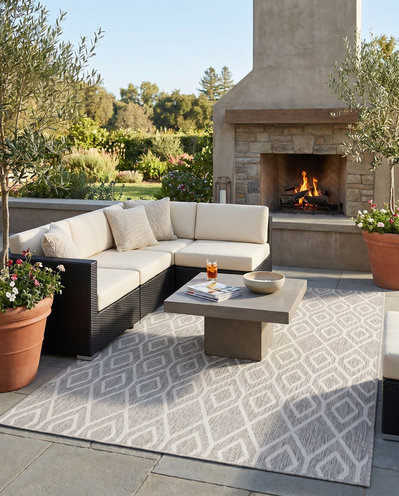 Urban Oasis Rugs Collection Area Rug -  Boulevard (Gray Cream) Rectangle Gray Cream  lifestyle 15