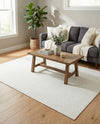 Solid Shag Seaside Collection Area Rug - Azure Cove (Snow White) Rectangle Snow White  lifestyle 24
