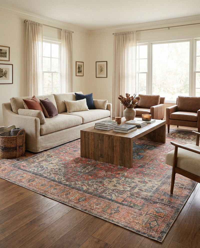 Heritage Elegance Collection Area Rug -  Windsor (Rust Red) Rectangle Rust Red  lifestyle 12