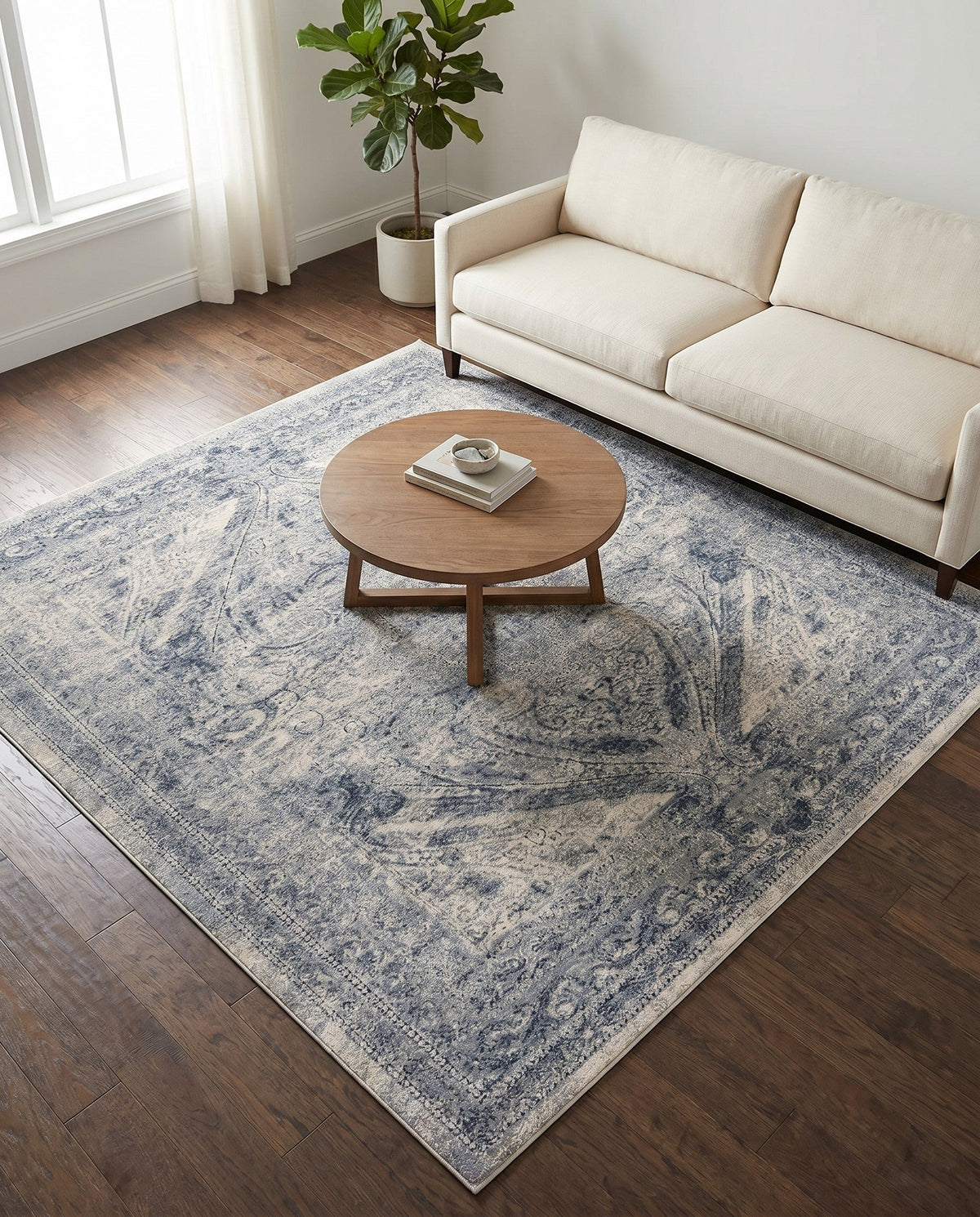 Coastal Manor Collection Area Rug -  Seagrove Square Dark Blue  lifestyle 87