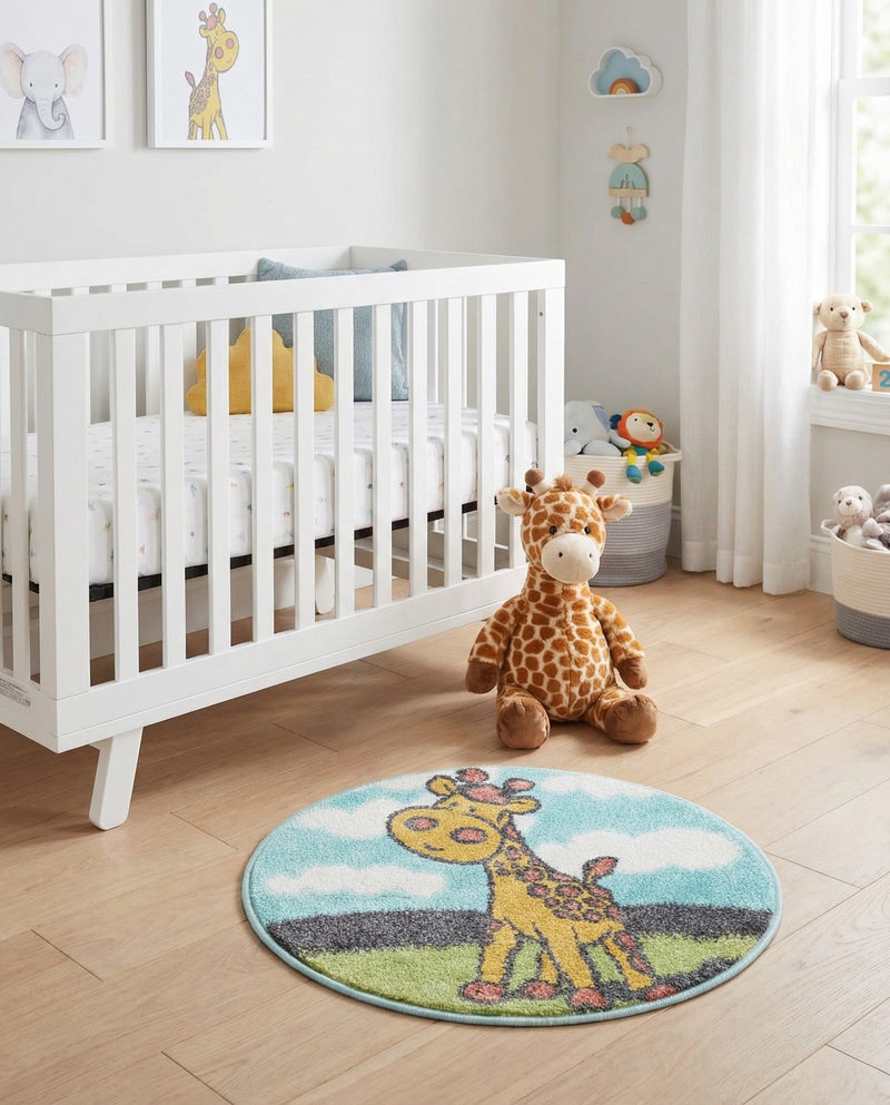 Wonder Tykes Collection Area Rug -  Frolic Round Blue  lifestyle 37
